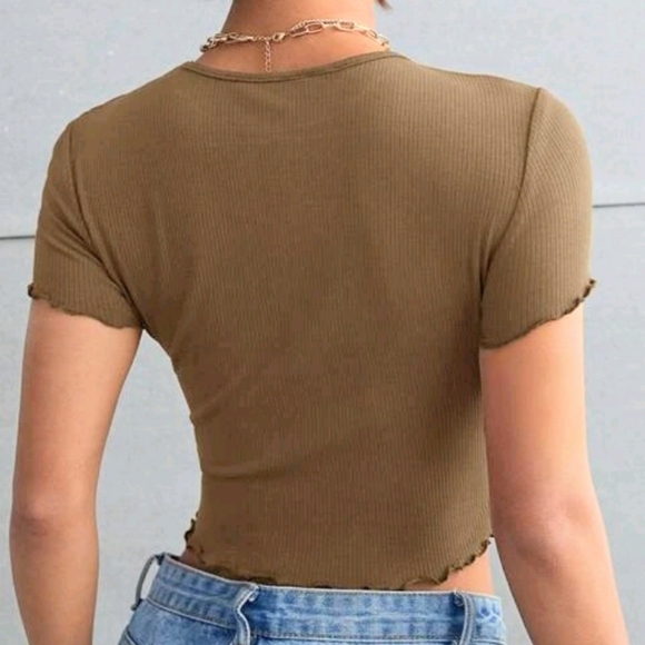 Rib-Knit Crop Tee - Picture 2 of 2